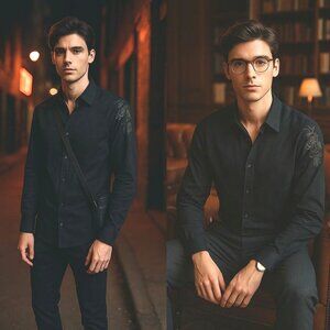 Rock and Roll Religion Jimi Hendrix Men Black Shirt  XL Embroidery Rock Boho Lux